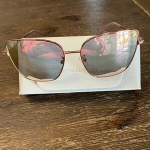 Michael Kors Bastia Rose Gold Gradient Butterfly Aviator Sunglasses